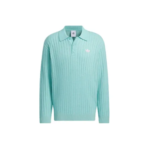 Adidas Originals SS24 V Day Polo Sweater Sweater Unisex Simple Mint Green
