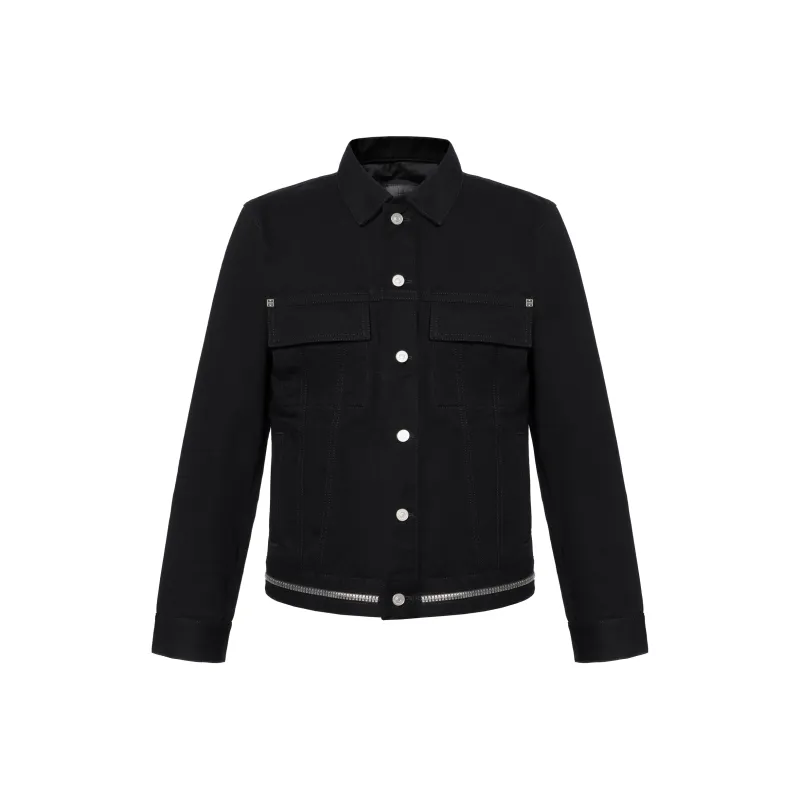 Givenchy Classic Fit 4G Zip And Rivet Denim Jacket-0