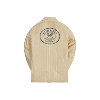 KITH X Wilson Pinstripe Double Knit Coaches Jacket