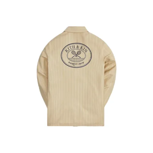 KITH X Wilson Pinstripe Double Knit Coaches Jacket