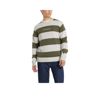GUESS Sweater Men's Green Stripes