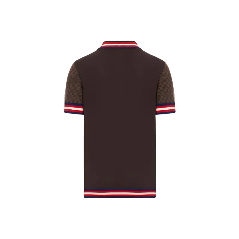 BALMAIN Monogram Pattern Merino Polo Shirt-1