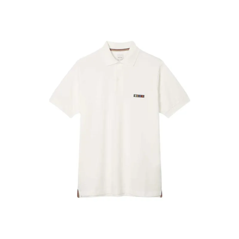 Paul Smith Stripe Trim Embroidered Polo Shirt-0