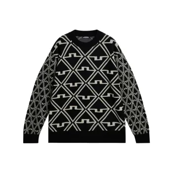 J.Lindeberg Isaac Jacquard Knitted Sweater Sweater Men's Black
