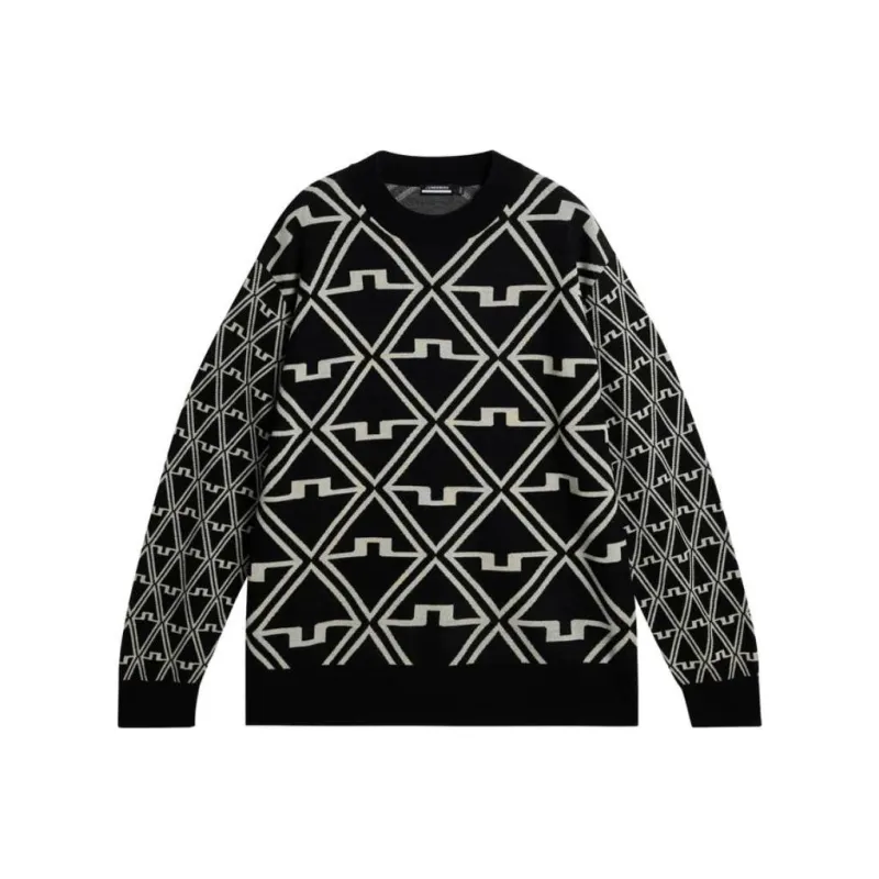 J.Lindeberg Isaac Jacquard Knitted Sweater Sweater Men's Black-0