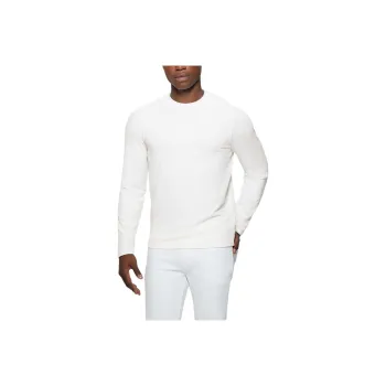 GUESS Eco Fairfax Textured Knit Crewneck Sweater Sweater Men's White