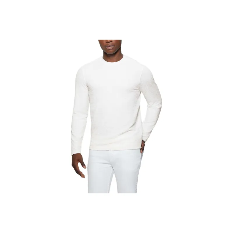 GUESS Eco Fairfax Textured Knit Crewneck Sweater Sweater Men's White-0
