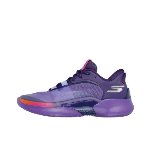 Skechers SKX RESAGRIP Cushioning Slip Resistant Low Top Basketball Shoes Unisex Purple