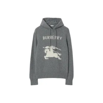 Burberry Ekd Intarsia Knit Drawstring Hoodie