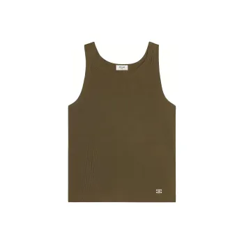 CELINE Triomphe Tank Top In Ribbed Silk Jersey