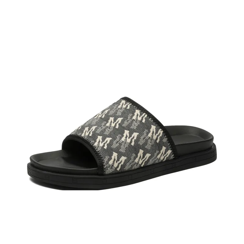 ΛOLUNKΛ Quiet, Odor Resistant, Abrasion Resistant Slide Slippers Men's Black-1