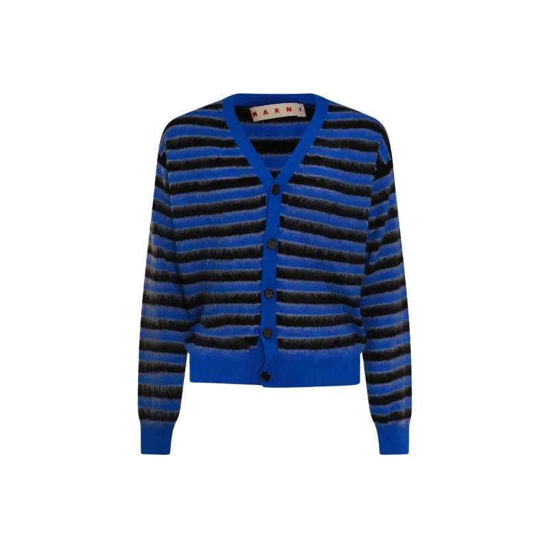 MARNI Striped Button Fastened Cardigan-0