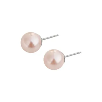 NATURALLYJOJO Faux Pearl Stud Earrings Women's Pink