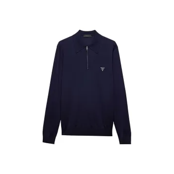 PRADA Long Sleeved Knitted Polo Shirt
