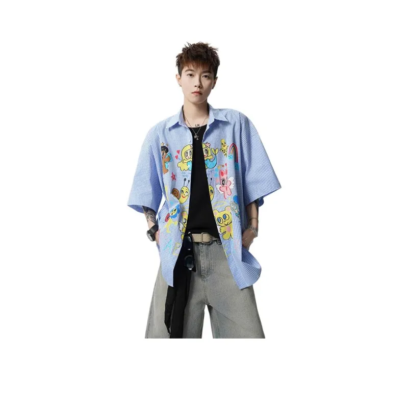 FASTFISH Shirt Unisex Light Blue Plaid-0