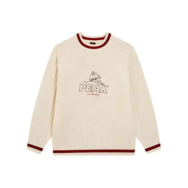 PEAK Fashion Collection Sweater Men's White Beige Yellow-0