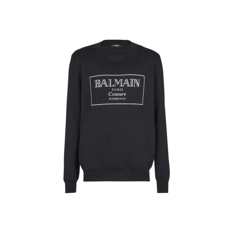 BALMAIN Couture Label intarsia Jumper-0