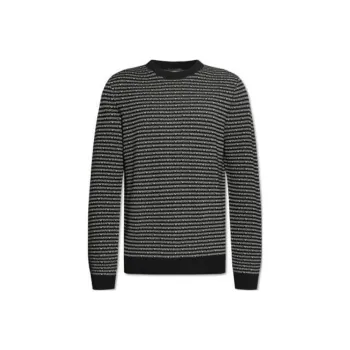 EMPORIO ARMANI Logo intarsia Ribbed knit Jumper
