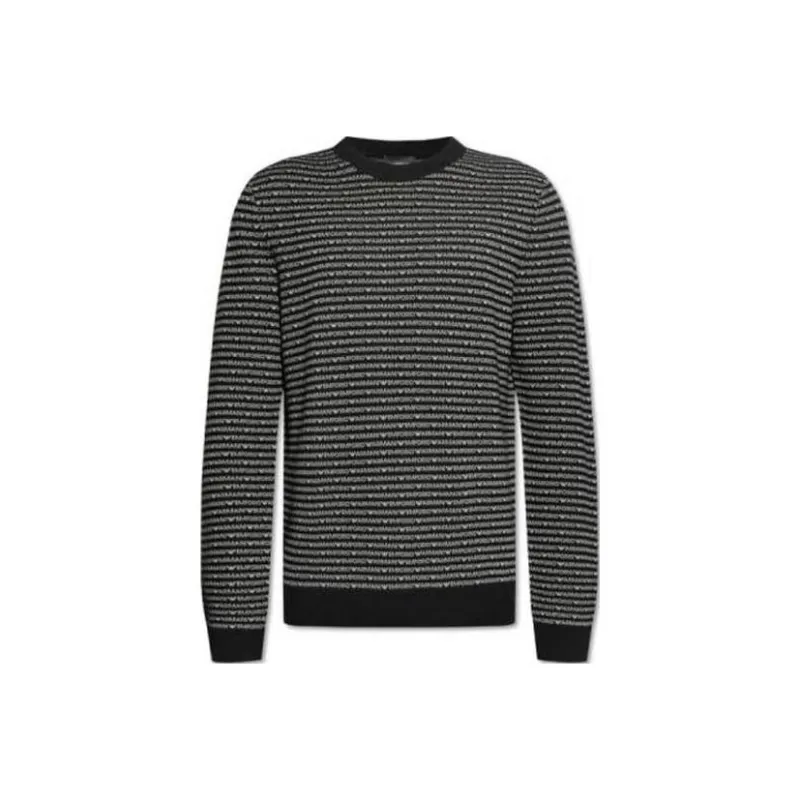 EMPORIO ARMANI Logo intarsia Ribbed knit Jumper-0
