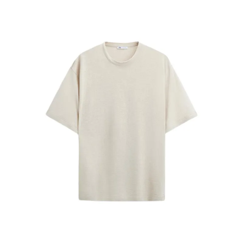 ZARA T Shirts Men Beige-0