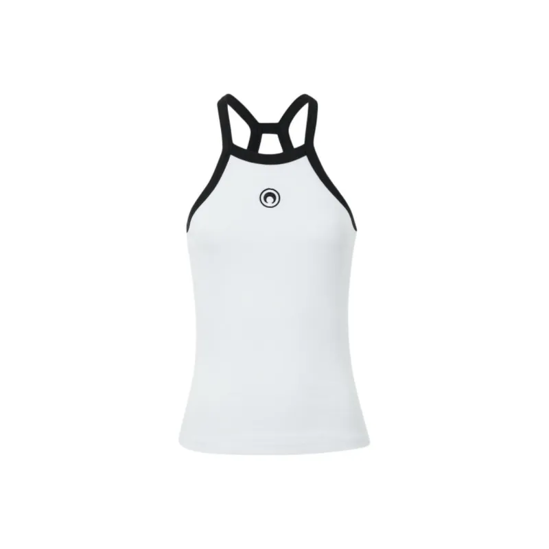 Marine Serre Logo Embroidered Sleeveless Top-0