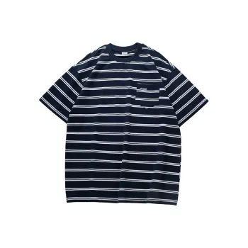 PAINT STAIN T Shirts Unisex Blue White Stripes