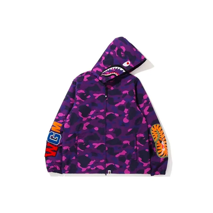 Bape Color Camo Wgm Shark Hoodie Jacket-2