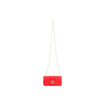 COACH Morgan Calfskin With Leather Chain Bag, Shoulder Bag, Crossbody Bag Trumpets Women's Red