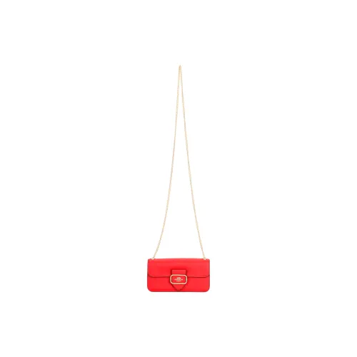 COACH Morgan Calfskin Patchwork Leather Chain Bag Shoulder Bag Crossbody Bag Small Size Women's Red