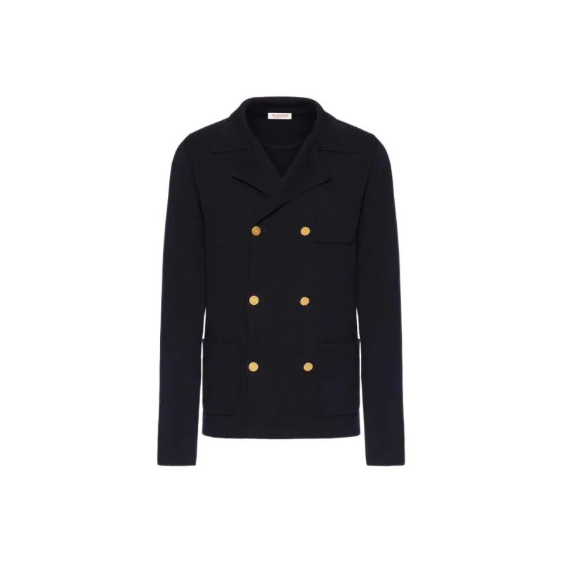 Valentino Double Breasted Long Sleeved Knitted Jacket-0