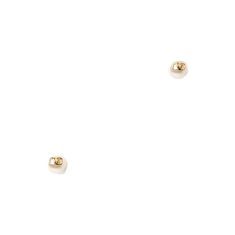 Valentino Pearl Earrings Men's Gold-1