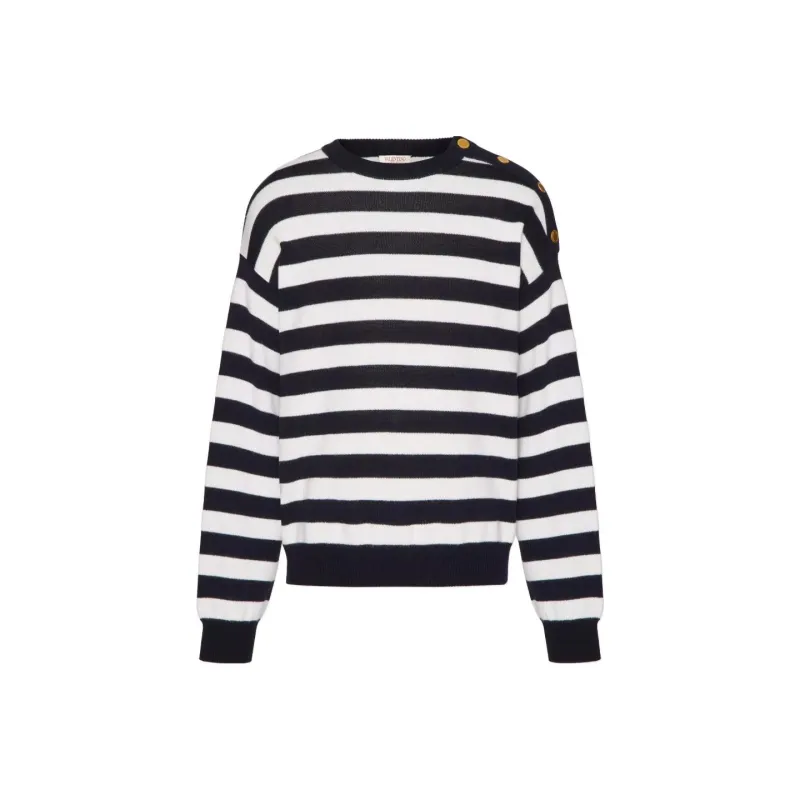 Valentino Striped Straight Hem Jumper-0