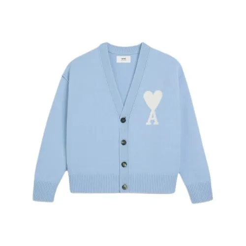 AMIPARIS Paris Ami De Coeur Logo Intarsia Knit Cardigan