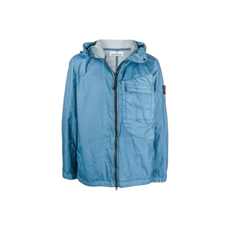 STONE ISLAND Compass badge Hooded Windbreaker-0