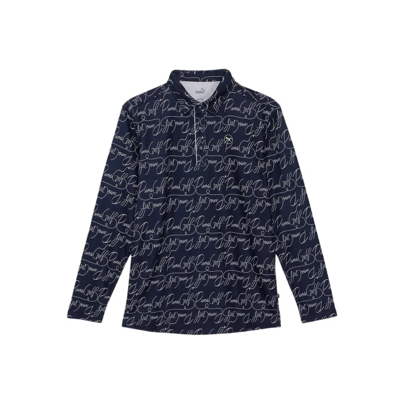 PUMA AOP Polo Shirt Men's Dark Marine Blue-0