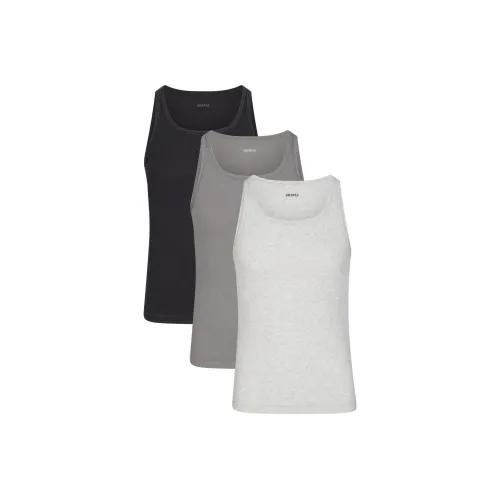 SKIMS COTTON MENS RIB TANK 3 PACK Tank Tops Men's 3 Pack Heather Multicolor