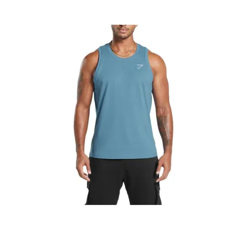 GYMSHARK CREST TANK Top Men's Faded Blue