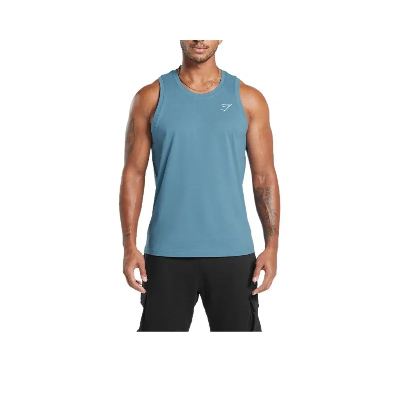 GYMSHARK CREST TANK Top Men's Faded Blue-0