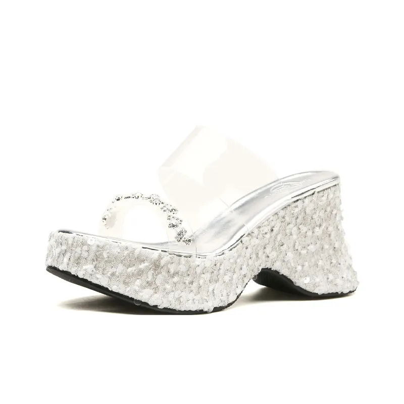 KATHRYN WILSON Rubber Sole Sequins Slide Slippers Women's-7
