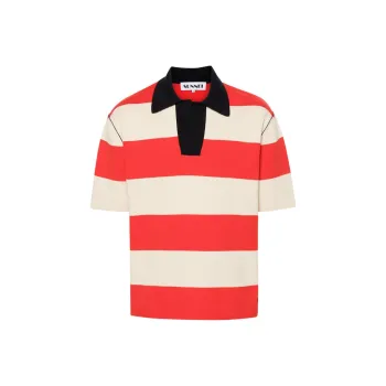 Sunnei Magliaunita Striped Cotton Polo Shirt