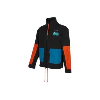 Nike CNY Mens Color Block Logo Print Jacket Black