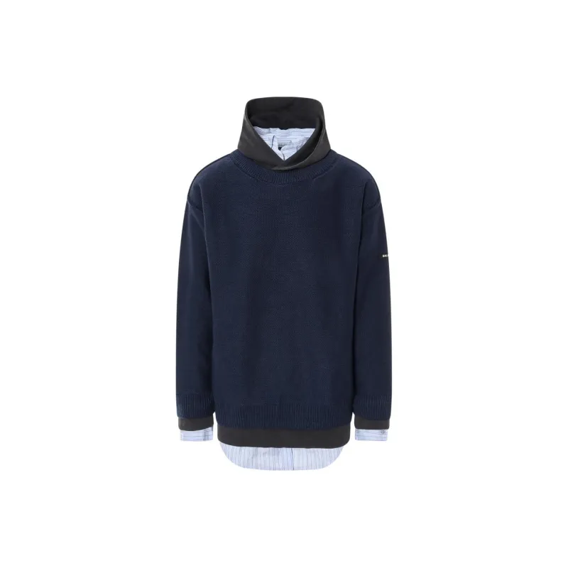 Balenciaga Logo Patch Knitted Hoodie-0