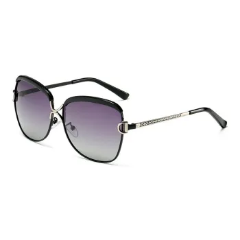 PRETTYALLUSION Alloy Metal Oval Sunglasses Women's