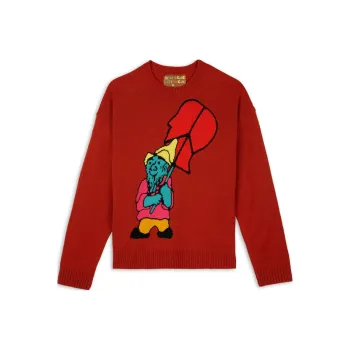 Brain Dead GNOME SWEATER Sweater Unisex Red