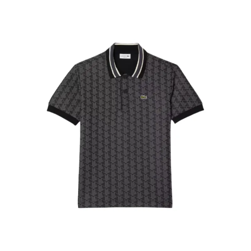 LACOSTE Classic Fit Monogram Jacquard Polo Shirt-0