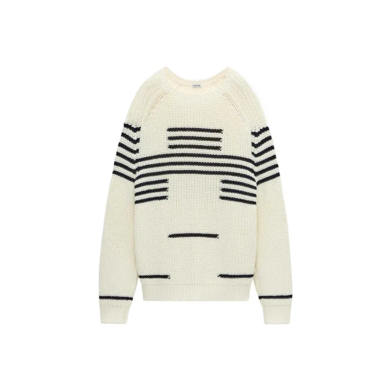 LOEWE Stripe Pattern Intarsia Crewneck Jumper-0