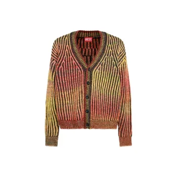 DIESEL K Oakland Cr V Neck Ribbed Cardigan
