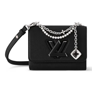 LOUIS VUITTON TwistSLIM Taurillon Leather Shoulder Bag Small Size Women's Black