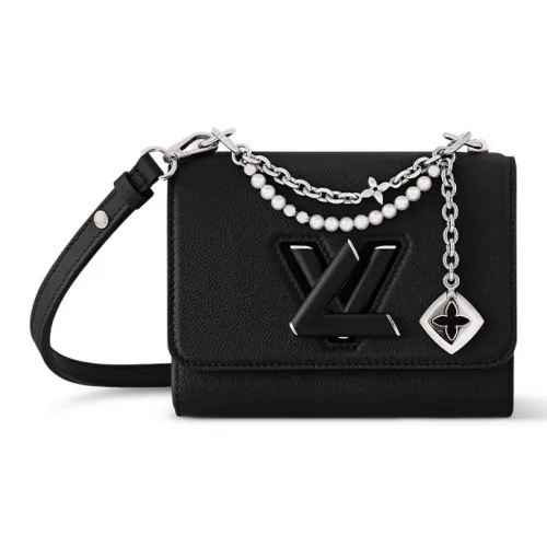 LOUIS VUITTON TwistSLIM Taurillon Leather Shoulder Bag Small Size Women's Black