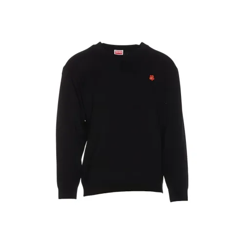 KENZO Boke Flower Crest Embroidered Knitted Sweater